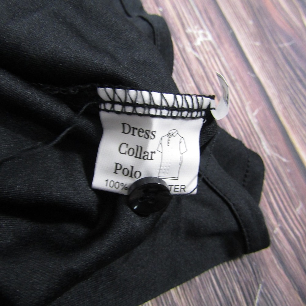 Collars & Co Polo Shirt Mens XL Black Dress Collar Performance Golf Top Stretch - Picture 3 of 6